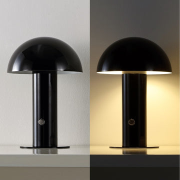 Boletus 10.75" Contemporary Bohemian Rechargeable/Cordless Iron Integrated LED Mushroom Table Lamp - JONATHAN Y